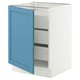 SEKTION / MAXIMERA Base cabinet with 1 door/3 drawers, white/Lerhyttan blue, 24x24x30 "