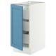 SEKTION / MAXIMERA Base cabinet with 1 door/3 drawers, white/Lerhyttan blue, 15x24x30 "