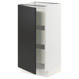 SEKTION / MAXIMERA Base cabinet with 1 door/3 drawers, white/Nickebo matte anthracite, 15x15x30 "