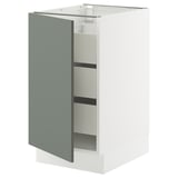 SEKTION / MAXIMERA Base cabinet with 1 door/3 drawers, white/Nickebo matte grey-green, 18x24x30 "