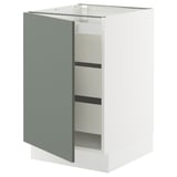SEKTION / MAXIMERA Base cabinet with 1 door/3 drawers, white/Nickebo matte grey-green, 21x24x30 "