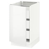 SEKTION / MAXIMERA Base cabinet with 1 door/3 drawers, white/Ringhult white, 18x24x30 "