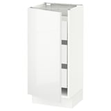SEKTION / MAXIMERA Base cabinet with 1 door/3 drawers, white/Ringhult white, 15x15x30 "