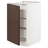 SEKTION / MAXIMERA Base cabinet with 1 door/3 drawers, white/Sinarp brown, 18x24x30 "