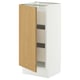 SEKTION / MAXIMERA Base cabinet with 1 door/3 drawers, white/Sinarp oak veneer, 15x15x30 "
