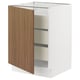 SEKTION / MAXIMERA Base cabinet with 1 door/3 drawers, white/Tistorp brown walnut effect, 24x24x30 "