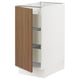 SEKTION / MAXIMERA Base cabinet with 1 door/3 drawers, white/Tistorp brown walnut effect, 15x24x30 "