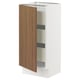 SEKTION / MAXIMERA Base cabinet with 1 door/3 drawers, white/Tistorp brown walnut effect, 15x15x30 "