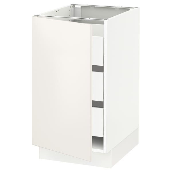 SEKTION / MAXIMERA Base cabinet with 1 door/3 drawers, white/Veddinge white, 18x24x30 "