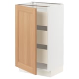 SEKTION / MAXIMERA Base cabinet with 1 door/3 drawers, white/Vedhamn oak, 18x15x30 "