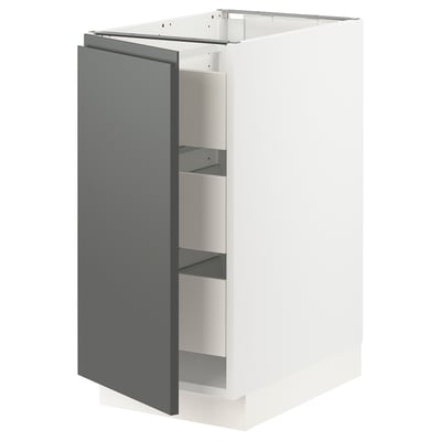 SEKTION / MAXIMERA Base cabinet with 1 door/3 drawers, white/Voxtorp dark gray, 15x24x30 "