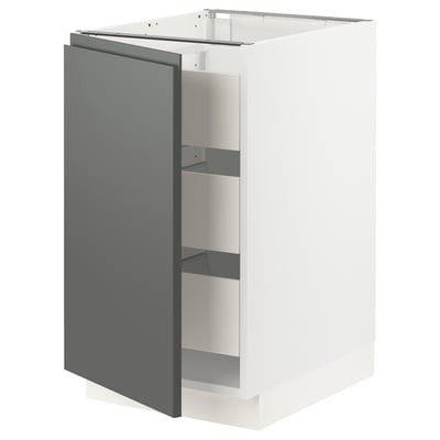 SEKTION / MAXIMERA Base cabinet with 1 door/3 drawers, white/Voxtorp dark gray, 18x24x30 "