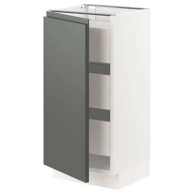 SEKTION / MAXIMERA Base cabinet with 1 door/3 drawers, white/Voxtorp dark gray, 15x15x30 "