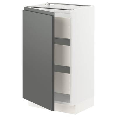 SEKTION / MAXIMERA Base cabinet with 1 door/3 drawers, white/Voxtorp dark gray, 18x15x30 "