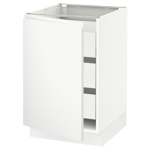 SEKTION white kitchen cabinet, modern minimalist, high-gloss finish, smooth edges, sleek design.