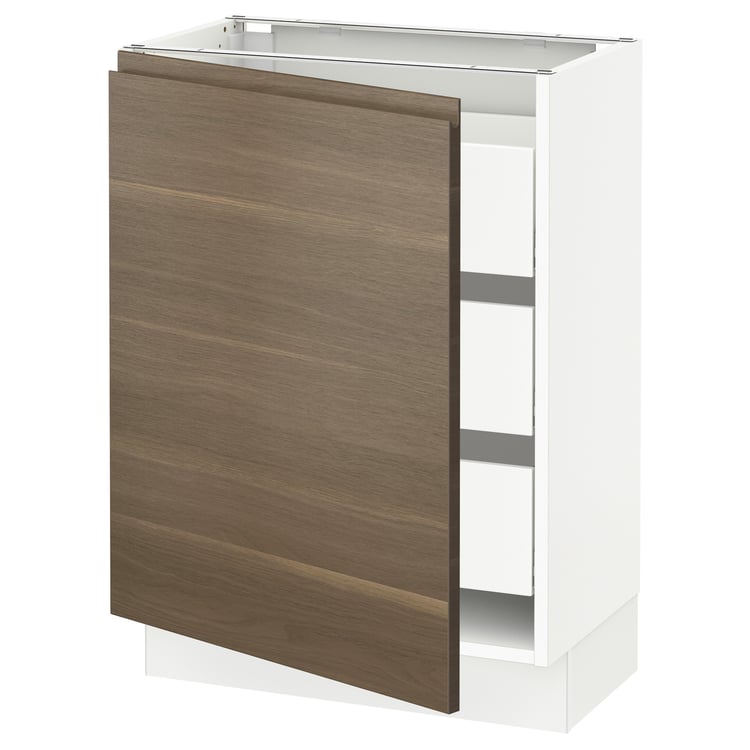 SEKTION / MAXIMERA Base with 1 door/3 drawers white, Voxtorp