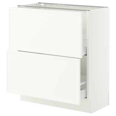 SEKTION / MAXIMERA Base cabinet with 2 drawers, white/Aspudden matte white, 30x15x30 "
