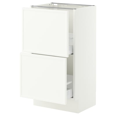 SEKTION / MAXIMERA Base cabinet with 2 drawers, white/Aspudden matte white, 18x15x30 "