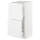 White SEKTION kitchen cabinet with two doors and shelves.