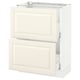 White SEKTION kitchen cabinet with two drawers, an off-white door, and traditional bevelled edges.