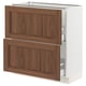SEKTION / MAXIMERA Base cabinet with 2 drawers, white Enköping/brown walnut effect, 30x15x30 "