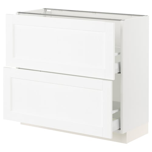 White SEKTION kitchen cabinet with drawer, smooth finish, rectangular shape.