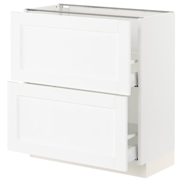SEKTION / MAXIMERA Base cabinet with 2 drawers, white Enköping/white wood effect, 30x15x30 "