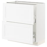 SEKTION / MAXIMERA Base cabinet with 2 drawers, white Enköping/white wood effect, 30x15x30 "
