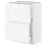 SEKTION / MAXIMERA Base cabinet with 2 drawers, white Enköping/white wood effect, 24x15x30 "