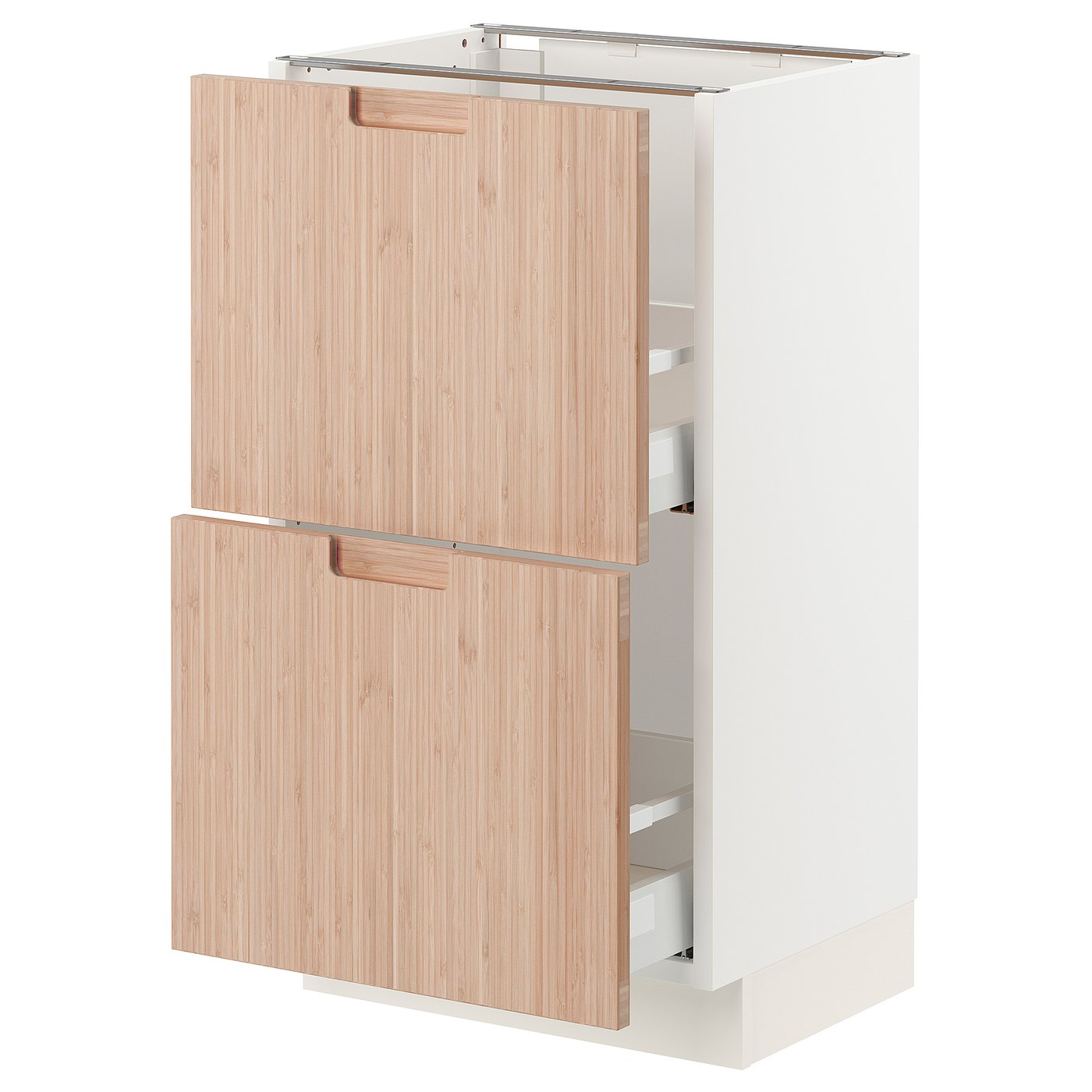 SEKTION / MAXIMERA base cabinet with 2 drawers, white/Fröjered