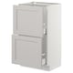 A SEKTION kitchen cabinet with white lerhyttan fronts, featuring two drawers and a door.