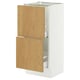 SEKTION / MAXIMERA Base cabinet with 2 drawers, white/Sinarp oak veneer, 15x15x30 "
