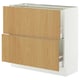 SEKTION / MAXIMERA Base cabinet with 2 drawers, white/Sinarp oak veneer, 36x15x30 "