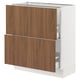 SEKTION / MAXIMERA Base cabinet with 2 drawers, white/Tistorp brown walnut effect, 30x15x30 "
