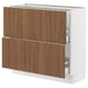 SEKTION / MAXIMERA Base cabinet with 2 drawers, white/Tistorp brown walnut effect, 36x15x30 "