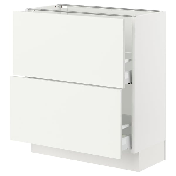 SEKTION / MAXIMERA Base cabinet with 2 drawers, white/Vallstena white, 30x15x30 "