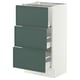 SEKTION / MAXIMERA Base cabinet with 3 drawers, white/Aspudden dark gray-green, 18x15x30 "