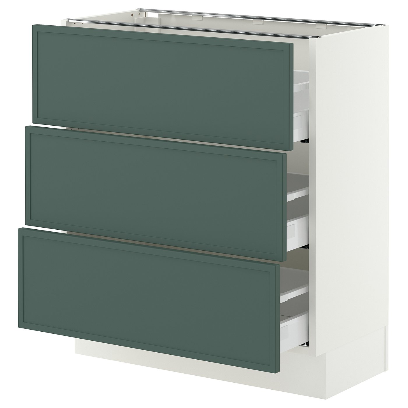 SEKTION / MAXIMERA base cabinet with 3 drawers, white/Aspudden