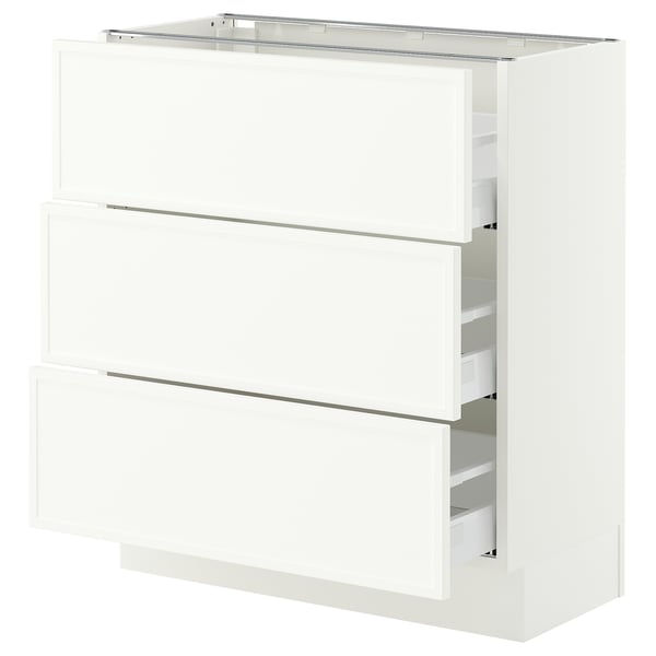SEKTION / MAXIMERA Base cabinet with 3 drawers, white/Aspudden matte white, 30x15x30 "