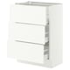 SEKTION / MAXIMERA Base cabinet with 3 drawers, white/Aspudden matte white, 24x15x30 "