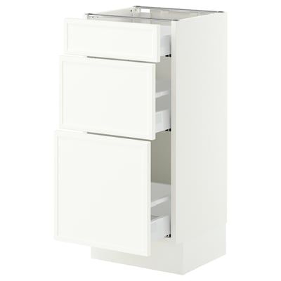 SEKTION / MAXIMERA Base cabinet with 3 drawers, white/Aspudden matte white, 15x15x30 "
