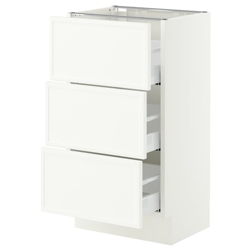 SEKTION / MAXIMERA Base cabinet with 3 drawers, white/Aspudden matte white, 18x15x30 "