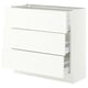 SEKTION / MAXIMERA Base cabinet with 3 drawers, white/Aspudden matte white, 36x15x30 "