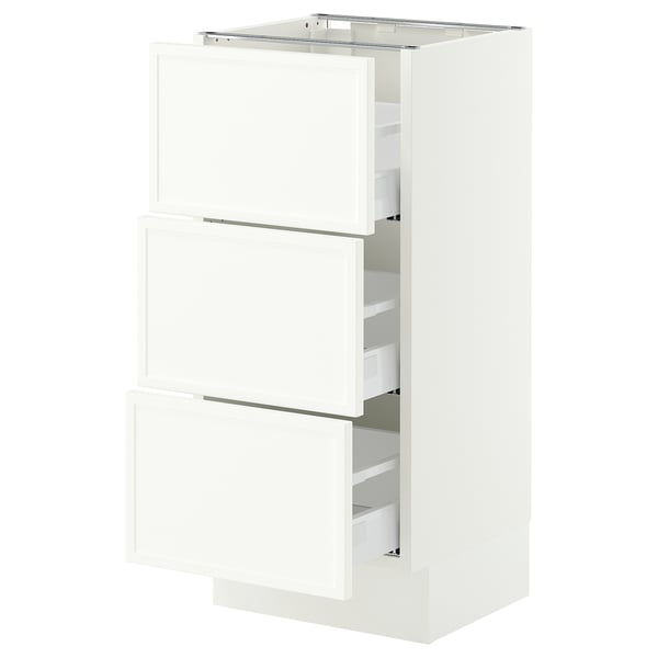 SEKTION / MAXIMERA Base cabinet with 3 drawers, white/Aspudden matte white, 15x15x30 "