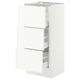SEKTION / MAXIMERA Base cabinet with 3 drawers, white/Aspudden matte white, 15x15x30 "