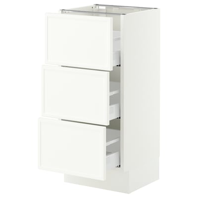 SEKTION / MAXIMERA Base cabinet with 3 drawers, white/Aspudden matte white, 15x15x30 "