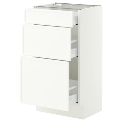SEKTION / MAXIMERA Base cabinet with 3 drawers, white/Aspudden matte white, 18x15x30 "