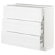 White SEKTION kitchen cabinet, three drawers, sleek modern design.