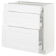 A white SEKTION kitchen cabinet with two drawers and two shelves.