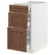 SEKTION / MAXIMERA Base cabinet with 3 drawers, white Enköping/brown walnut effect, 15x24x30 "